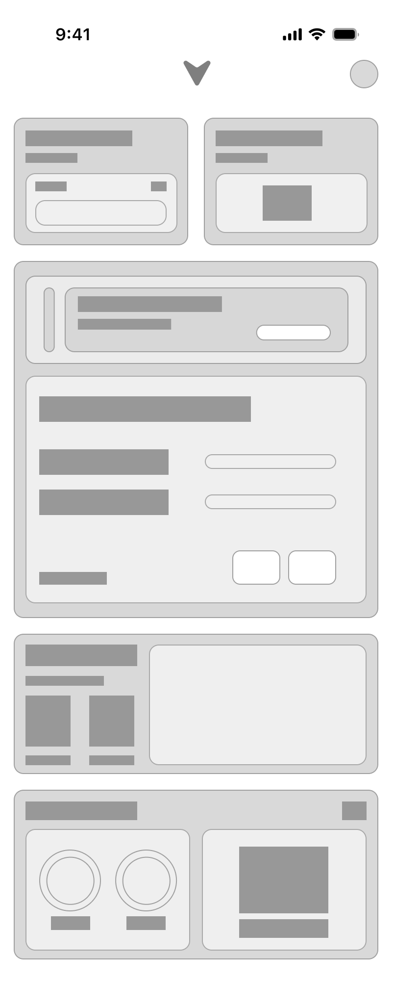 Dashboard/Homepage wireframe